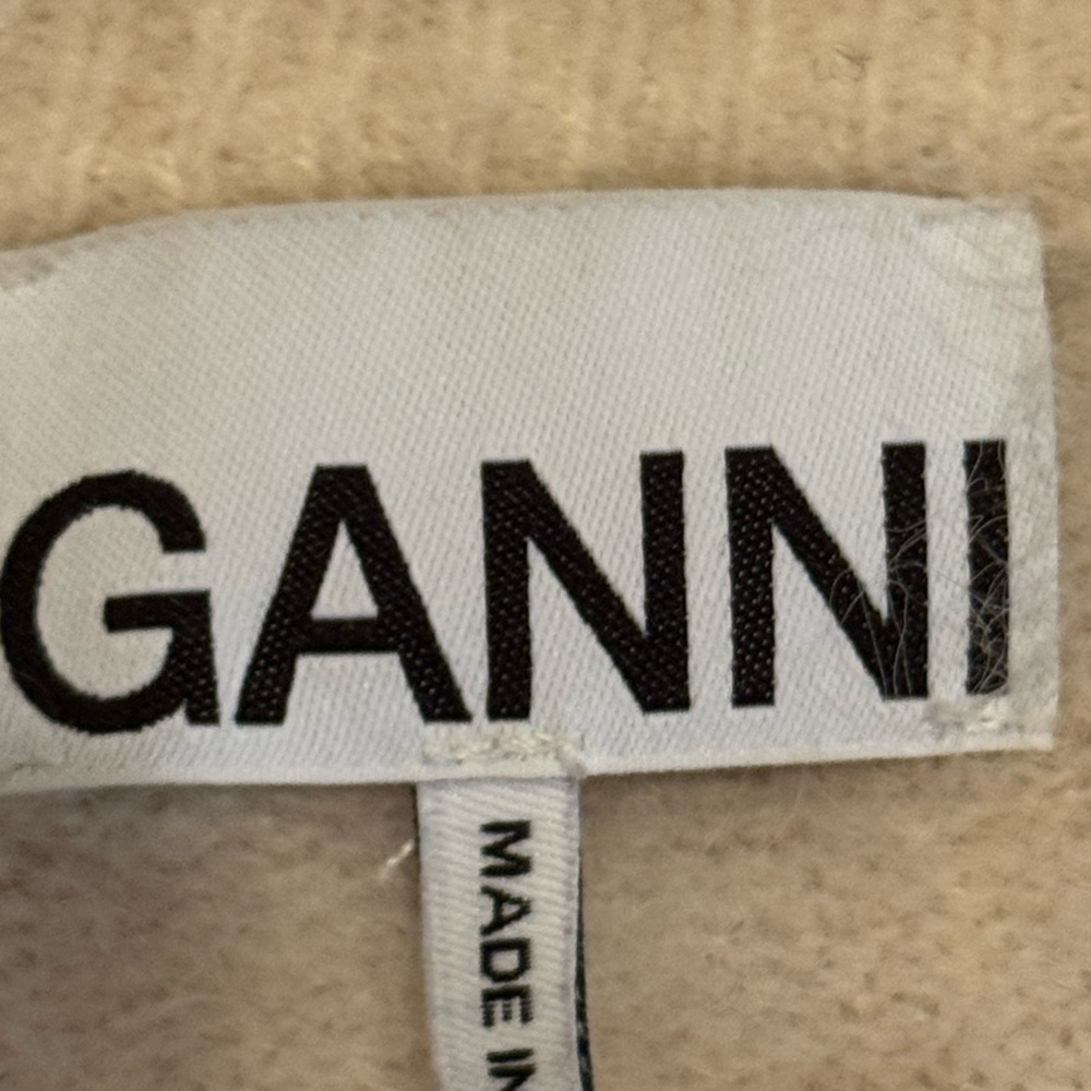 Ganni Alpaca Wool Blend Cream Knit Sweater - Picture 8 of 9